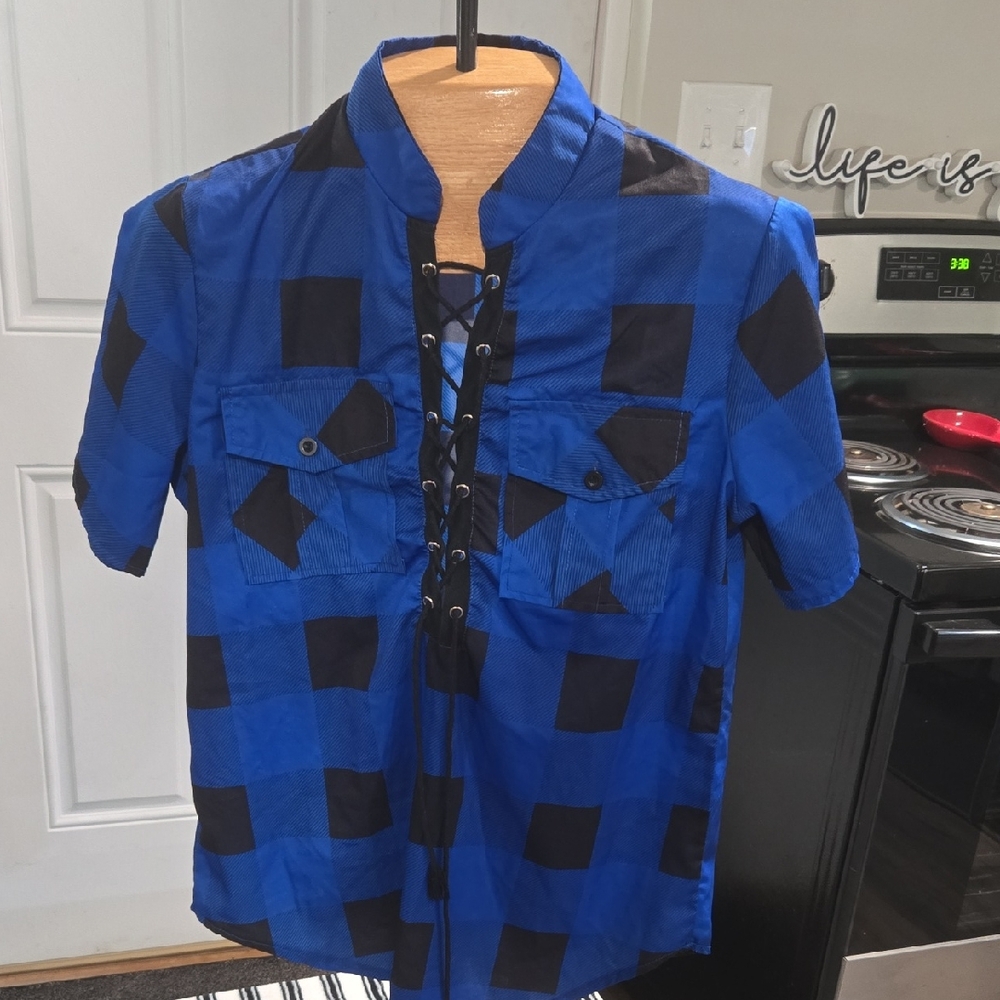 Blue and Black Checkered Shirt - Picture 1 of 3